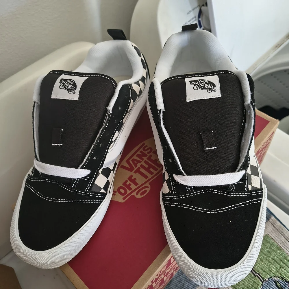 Vans Black and White Checkered Sneakers - Picture 1 of 6